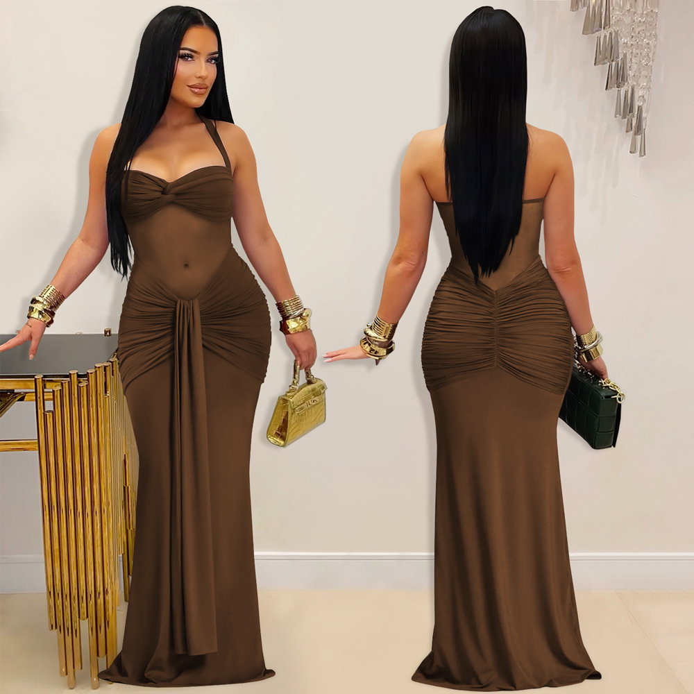 Vestido Longo Feminino Sensual - Sexy Mesh Sheer Bodycon Dress avaliação e preço