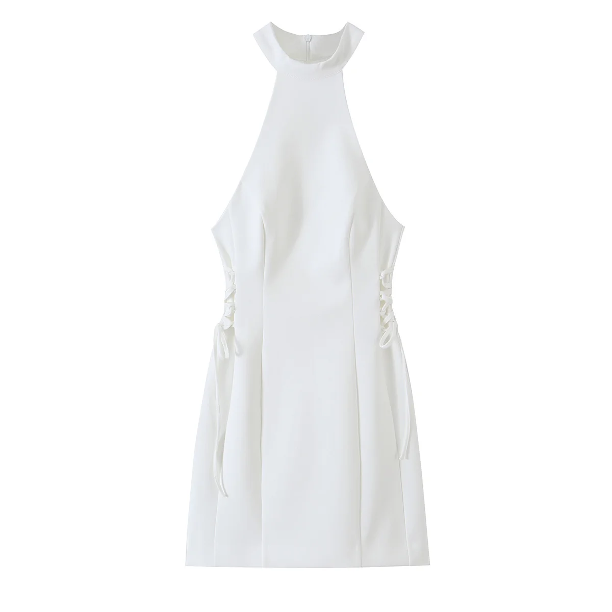 Vestido Mini Branco Feminino c - Y2K Backless Halter Mini Dress avaliação e preço