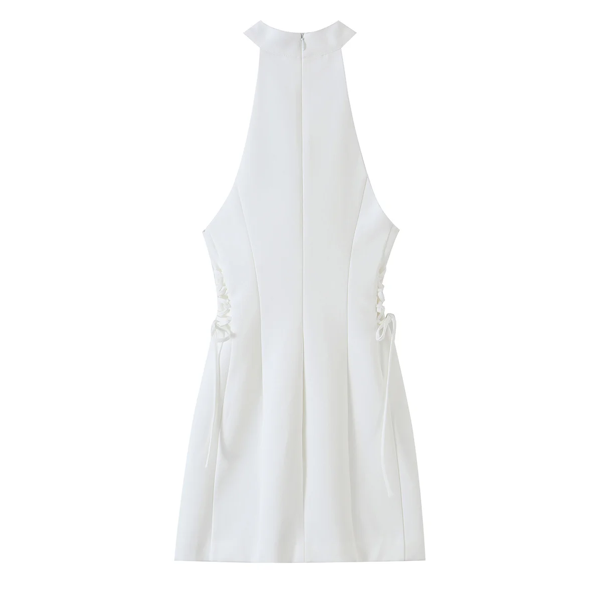 Vestido Mini Branco Feminino c - Y2K Backless Halter Mini Dress avaliação e preço